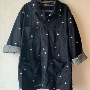 Frank and Oak Mickey Mouse denim shirt jacket